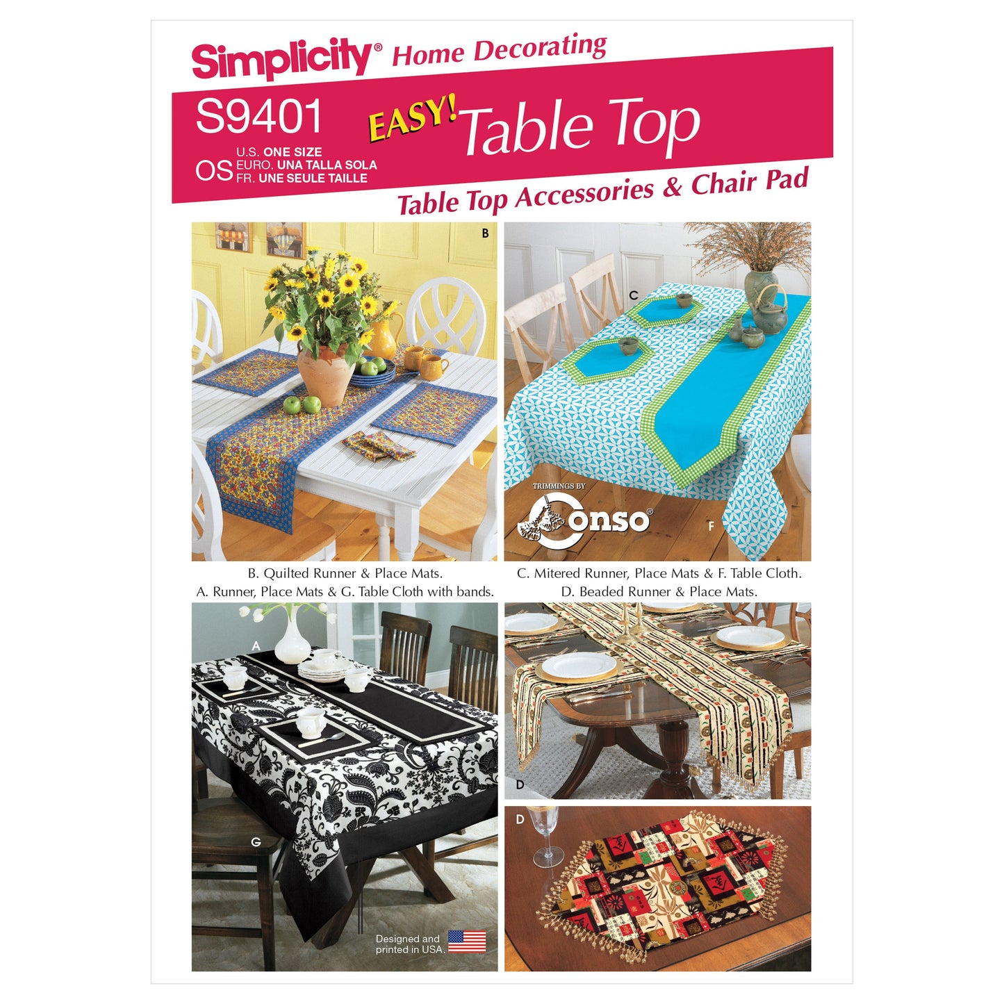 Simplicity Pattern 9401 Tabletop Accessories