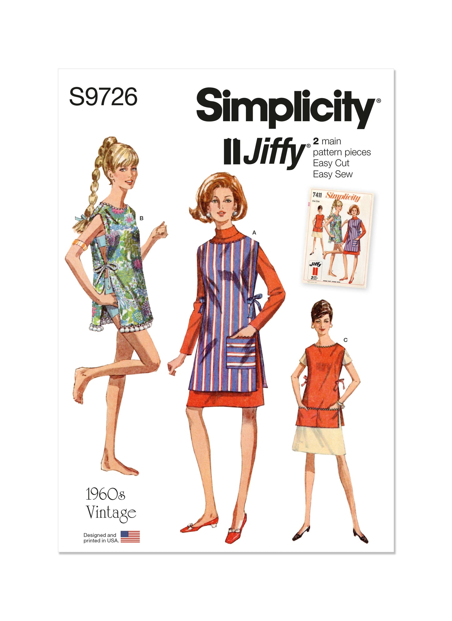 Simplicity Pattern S9726 Misses' Vintage Apron or Beach Cover-up in Two Lengths
