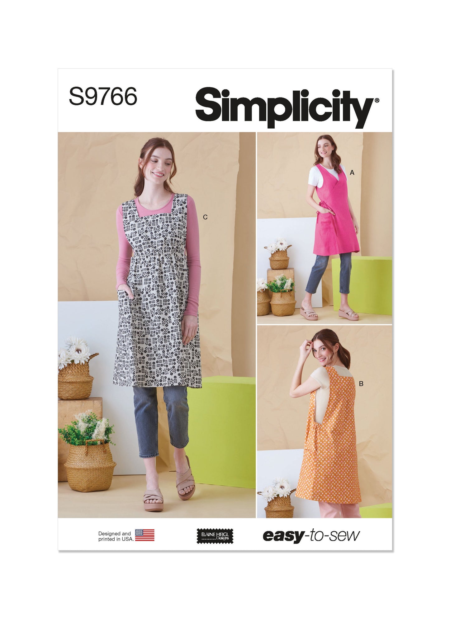 Simplicity Pattern S9766 Misses' Tabard Aprons