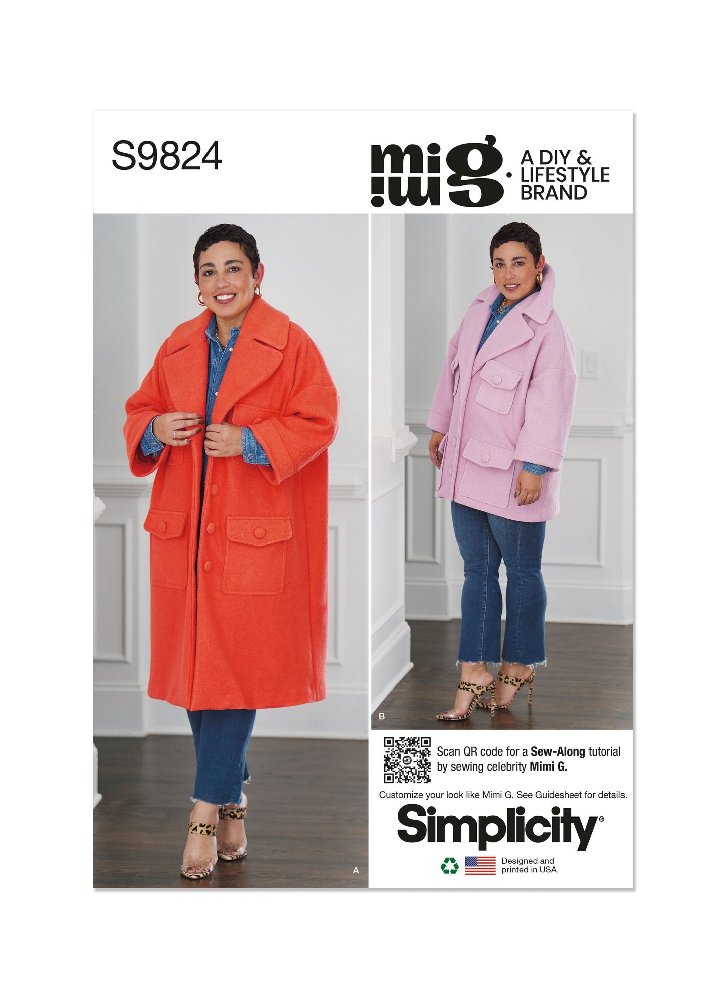 Simplicity Pattern 9824 Misses' Jacket Coat