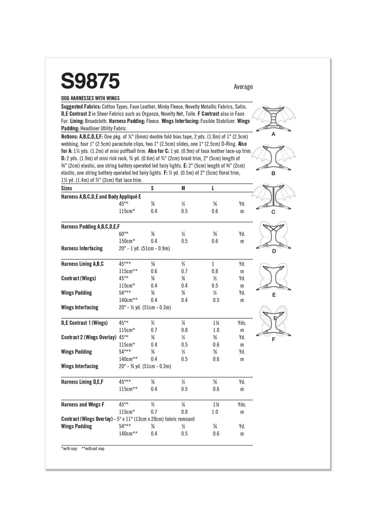 Simplicity Pattern 9875 Dog Harness