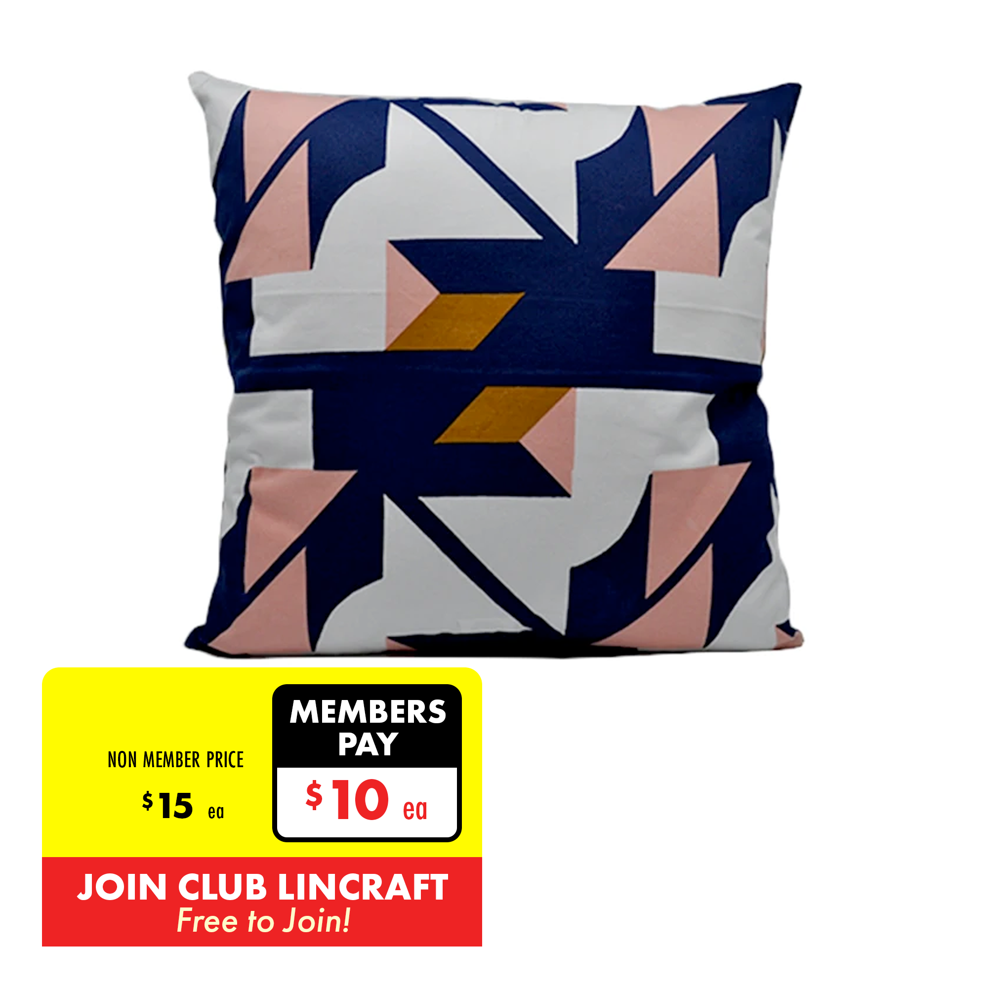 Printed Designer Cushion Geomatic Abstract 45x45cm Cambridge