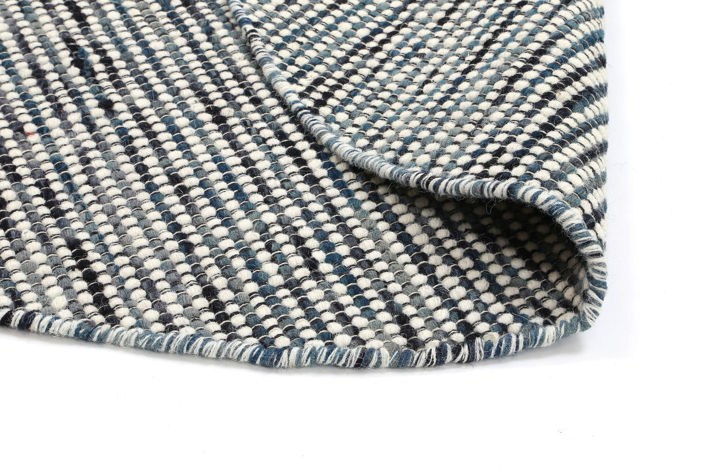 Skandi Ingrid Teal Round Wool Rug