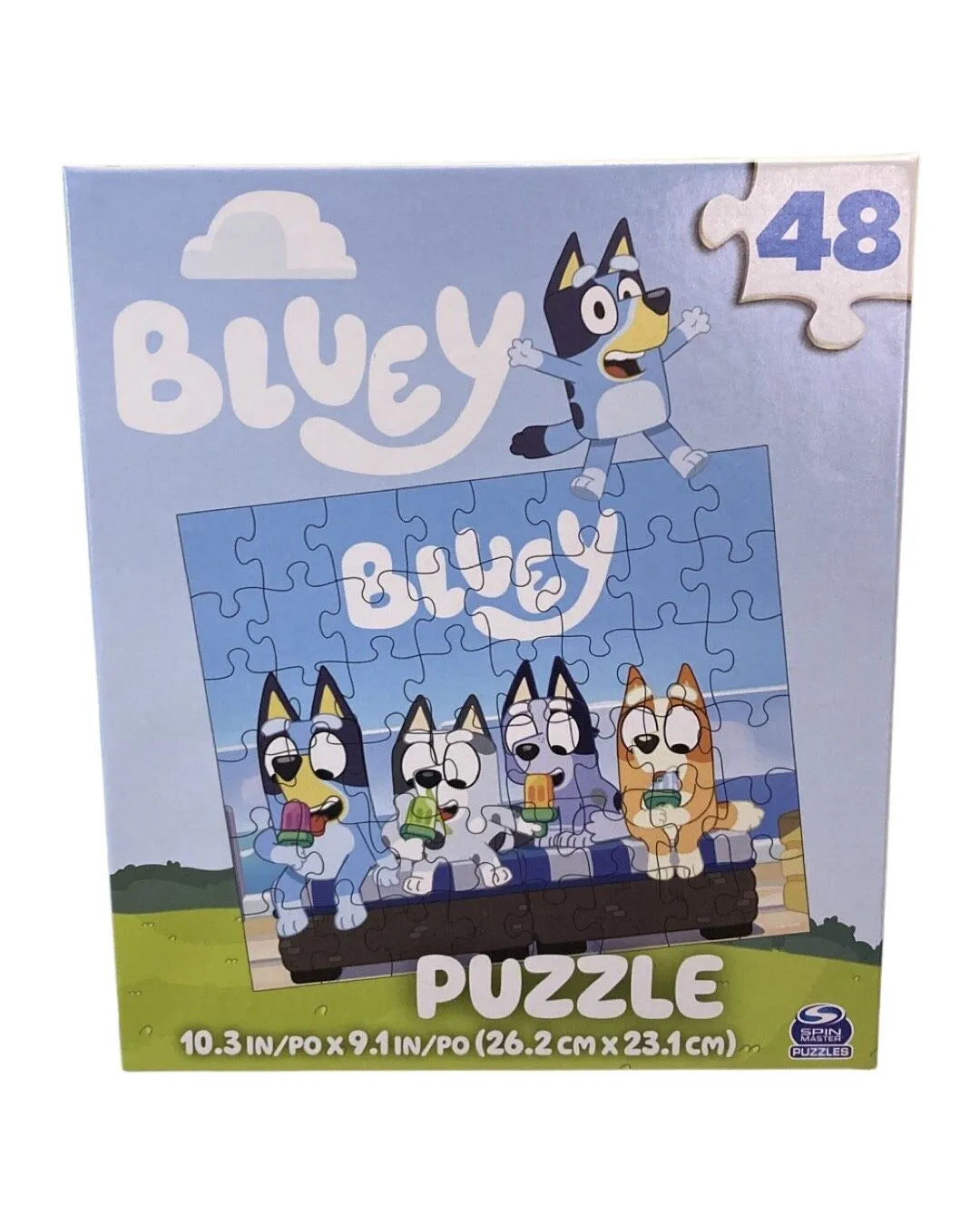 48-Piece Spinmaster Jigsaw Puzzle, Bluey Premier- 7x1.5x8.25