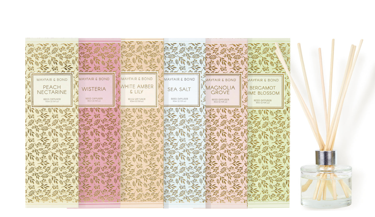 Mayfair & Bond Reed Diffuser, White Amber & Lily- 80ml