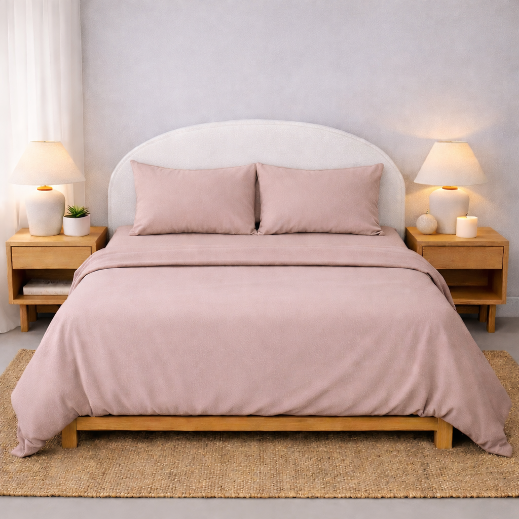 Athena Microfibre Bed Sheet Set - Pink | Super Soft & Easy Care