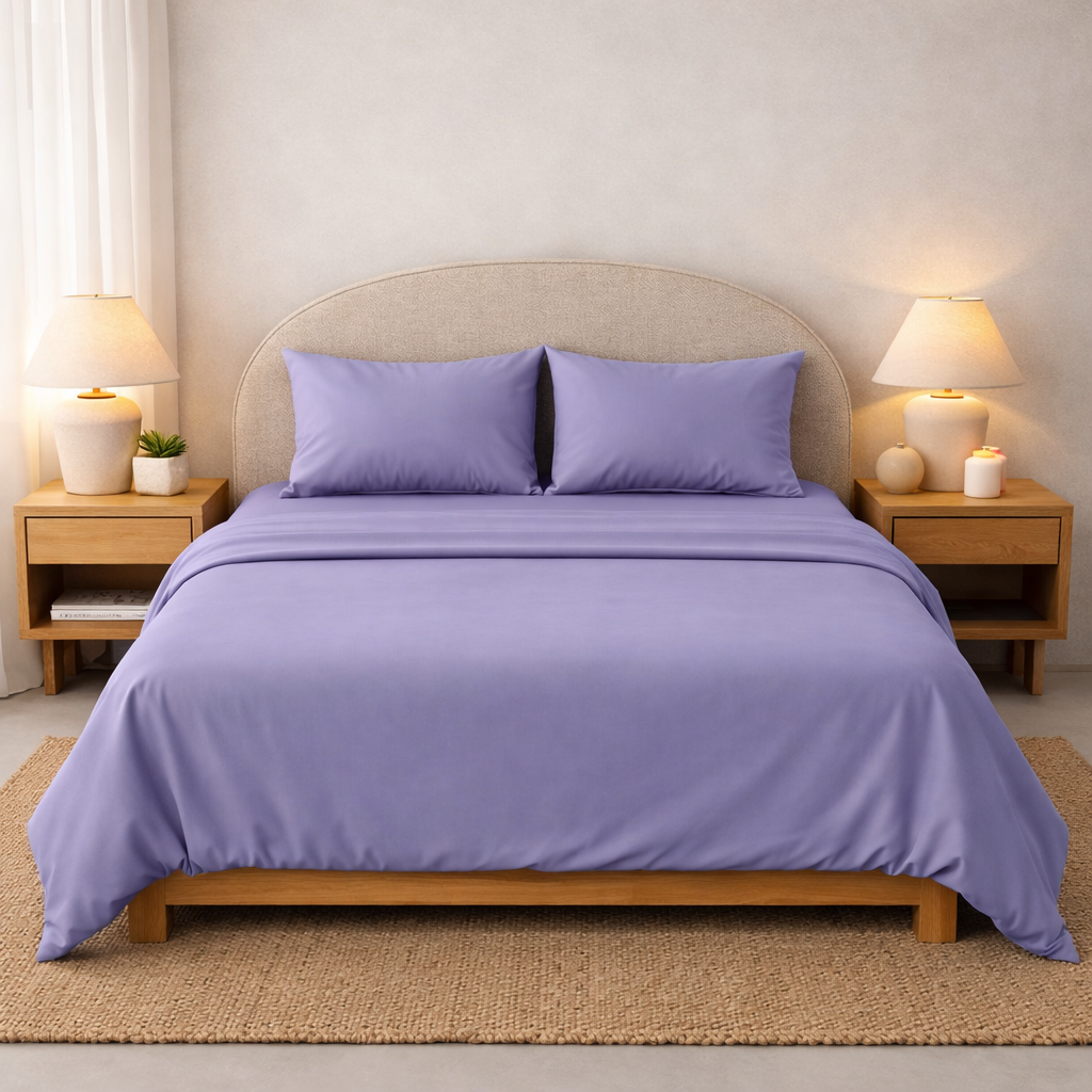 Athena Microfibre Bed Sheet Set - Single | Lilac | Super Soft & Easy Care