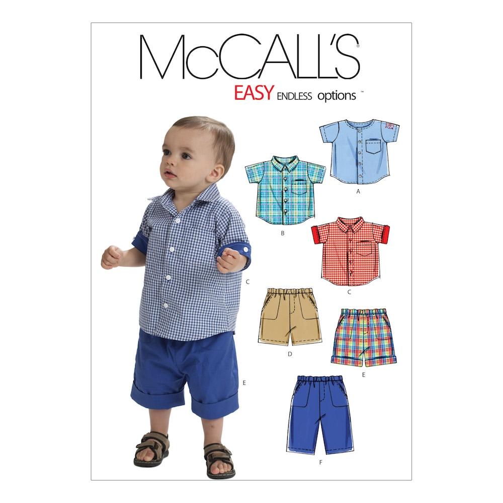 McCall's Pattern M6016 Infants' Shirts, Shorts And Pants