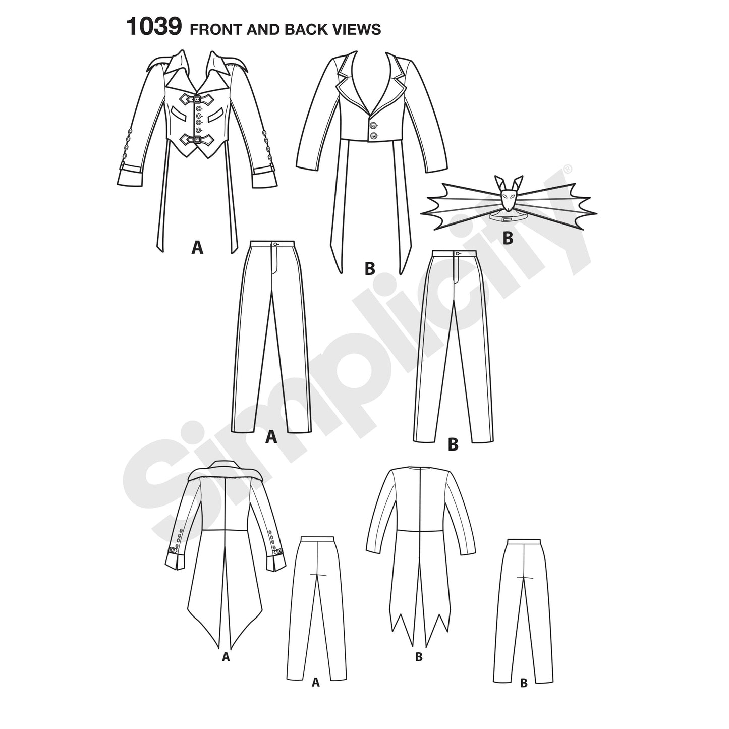 Simplicity Pattern 1039 Men's Cosplay Costumes