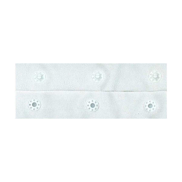 Sullivans Snap Fastener Tape, White- 28 mm Spacing