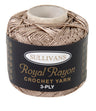 Sullivans Crochet Yarn 3ply, Beige- 50g Royal Rayon Yarn