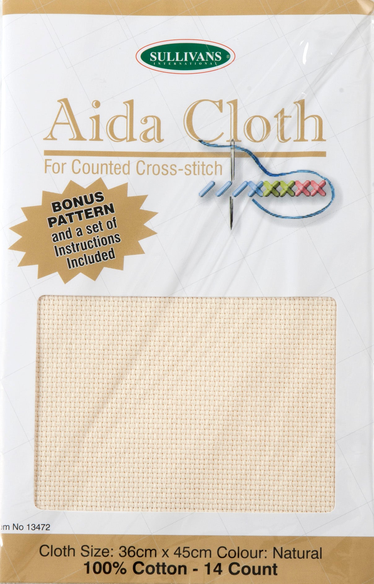 Black Aida Cloth 14 Count Pre-cut 36cm X 45cm for Cross Stitch 