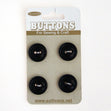 Sullivans Flat Button 4pc, Black- 15mm