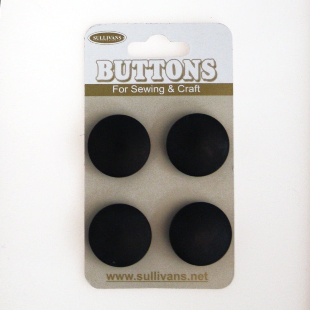 Shank Button - 16MM Plastic - Black - 20 Pack