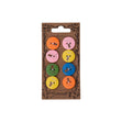 Carded Buttons, Wood Round- 8pk