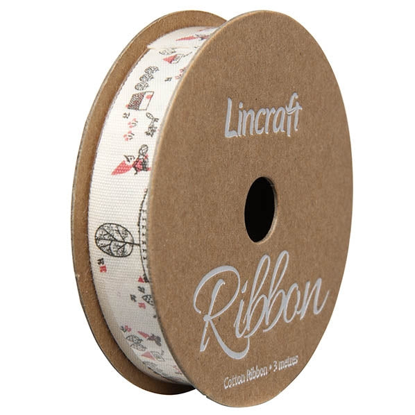 Cotton Ribbon, Riding Red- 15mm x 3m