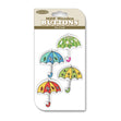 Sullivans MDF Wooden Button, Umbrellas- 4pc