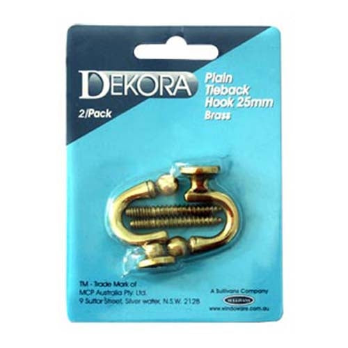 Dekora Tie Back Hook, Brass- 25mm – Lincraft, back hook 
