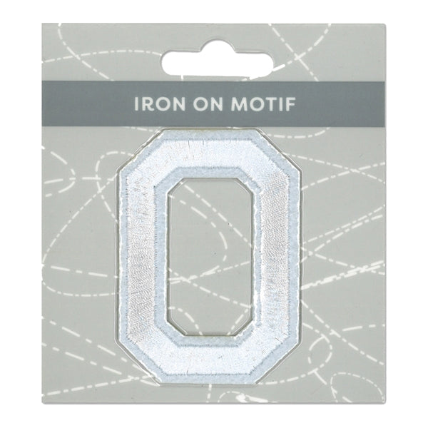 Sullivans Iron On Motif, White O- 75mm