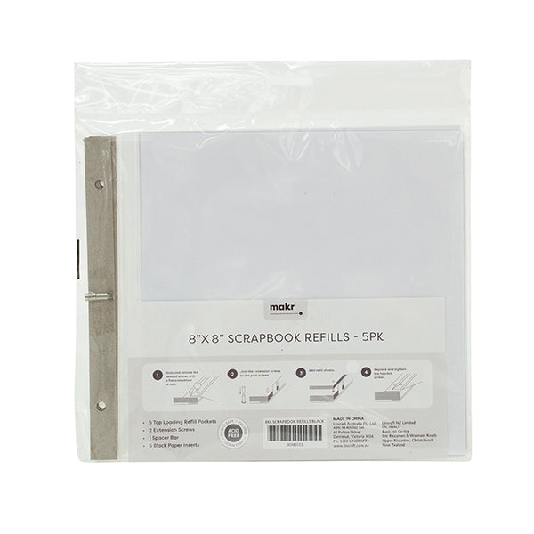 K & Company 12 x 12 Scrapbook Page Protectors with Expansion Post Kit in  Clear