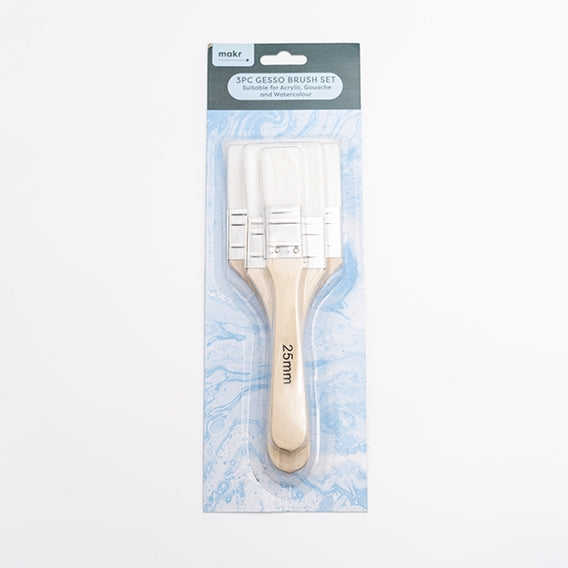 Makr Nylon Bristle Brush Set, Size 25mm/50mm/75mm- 3pk