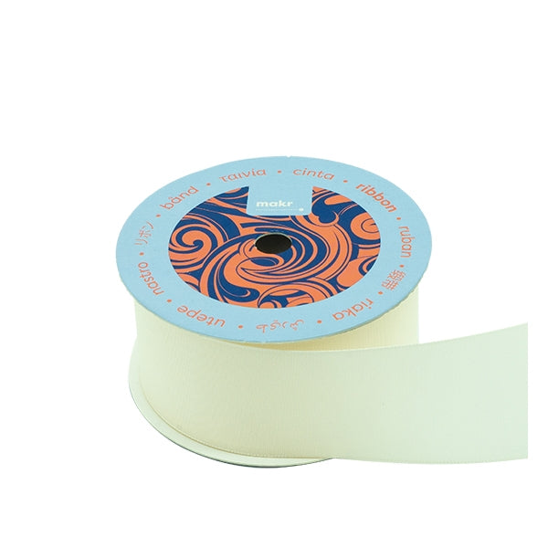 Makr Ribbon, Ivory Taffeta- 38mmx3.6m