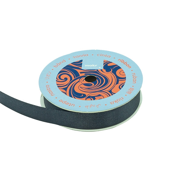 Makr Ribbon, Silver Metallic Black Ribbon- 16mmx4.5m