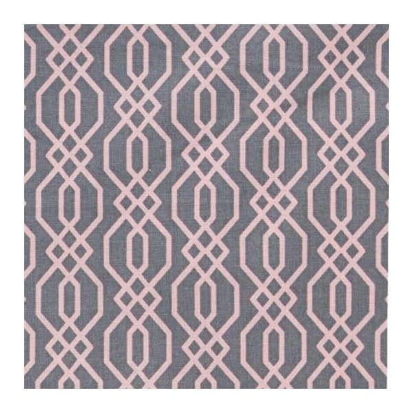 Emma & Mila Craft Print Fabric, Grey Pinkish Pattern- Width 112cm