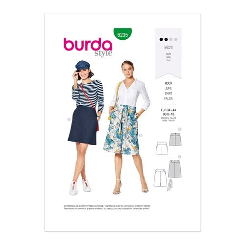 Burda Pattern X06235 Misses' Skirt In 2 Lengths (8-18)