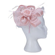 Fascinator with Goose Feather Accent, Baby Pink Mesh