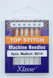 Klasse Topstitch Machine Needle, Size 90/14- 6pk