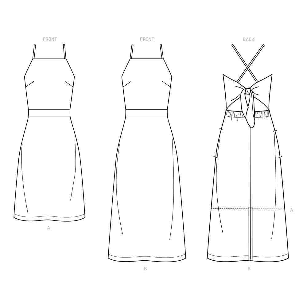 Newlook Pattern N6655 Misses' Dress In Two Lengths With Sleeve Variations