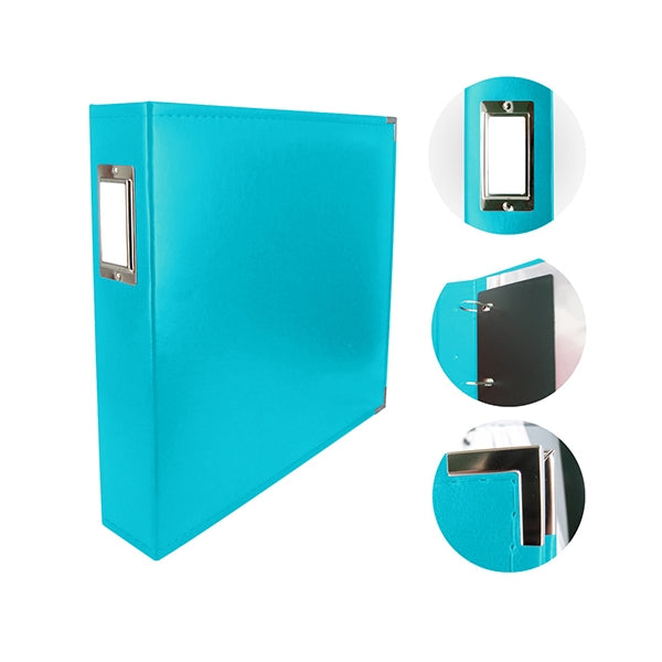 We R Classic Leather D-Ring Album 12X12-Aqua