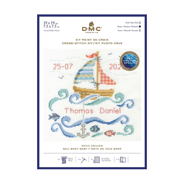 DMC Cross Stitch Kit Sail Boat Lincraft