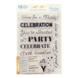 Sentiment Stamp Set, Celebrations- 15pc
