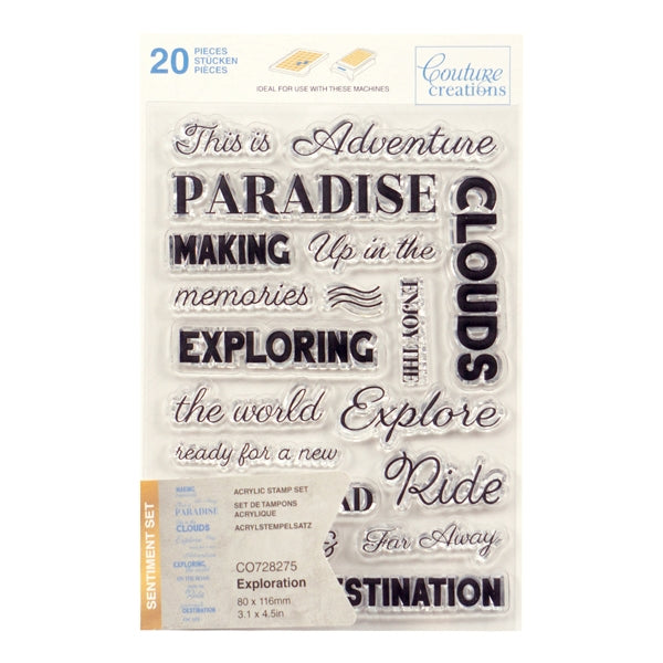Sentiment Stamp Set, Exploration- 20pc