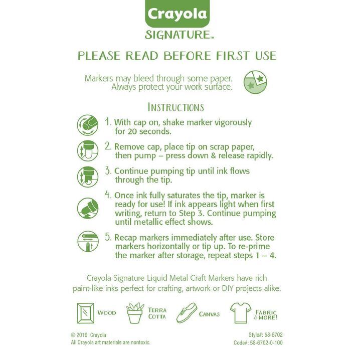 Crayola Liquid Metal Craft Markers- 6pk