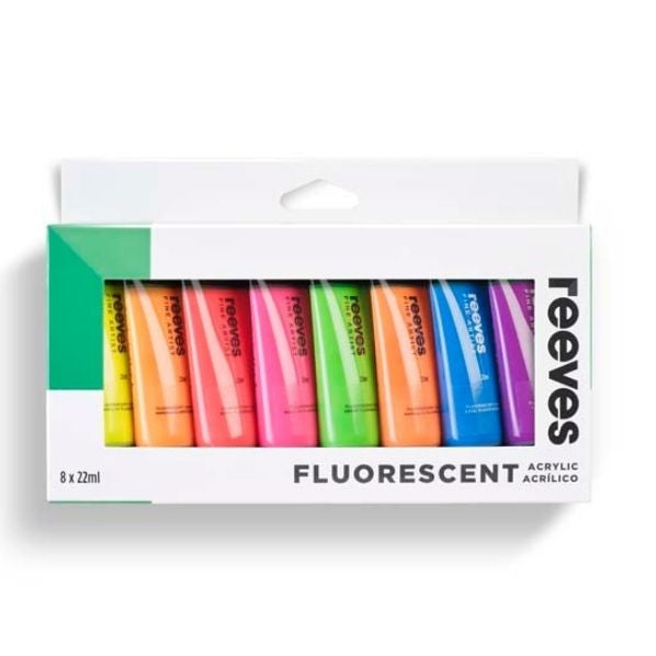 Reeves Artists' Acrylic Paint, Flouro-8pk