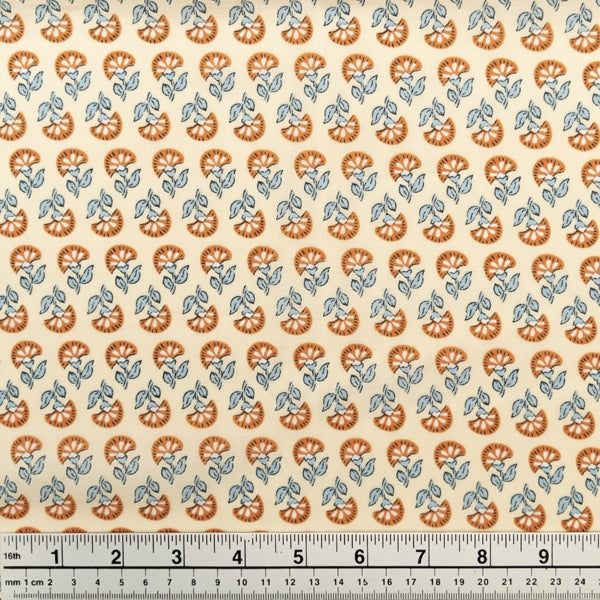 Cotton Voile Fabric, Mustard Flower- 140cm