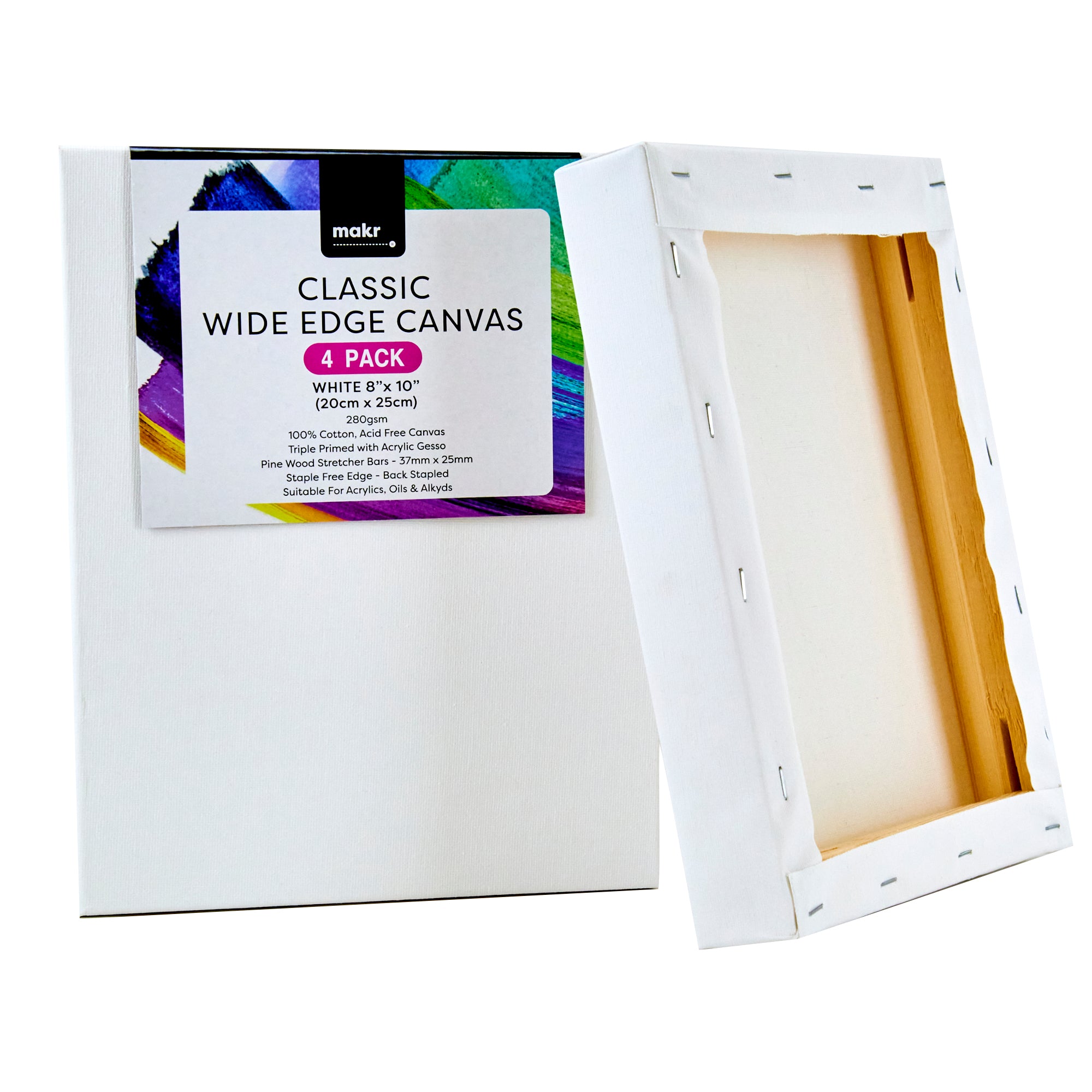 20cm x 25cm Framed Canvas - Blank Plain Stretched For Oils & Acrylics