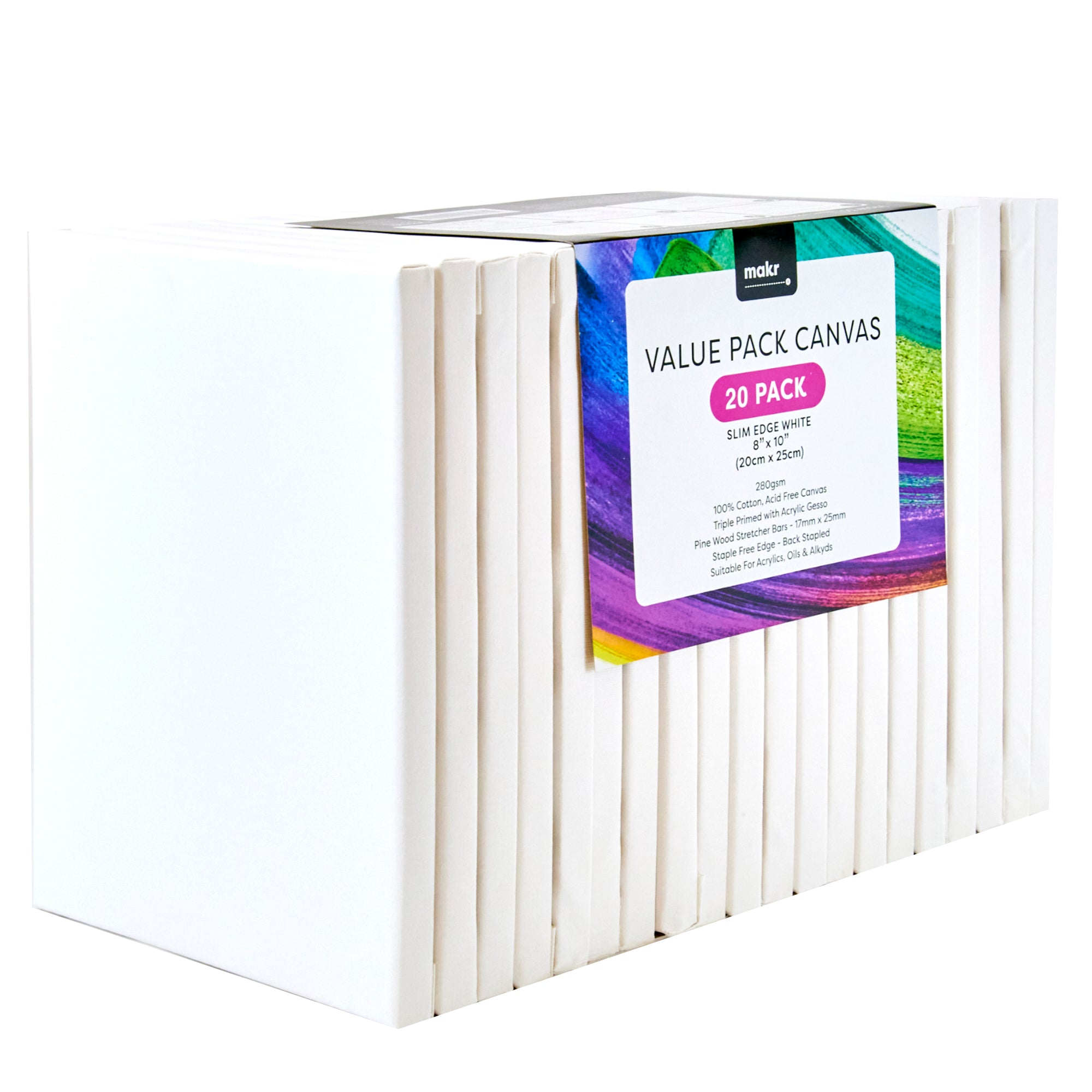 Makr Value Pack Slim Edge Canvas 20pk Lincraft