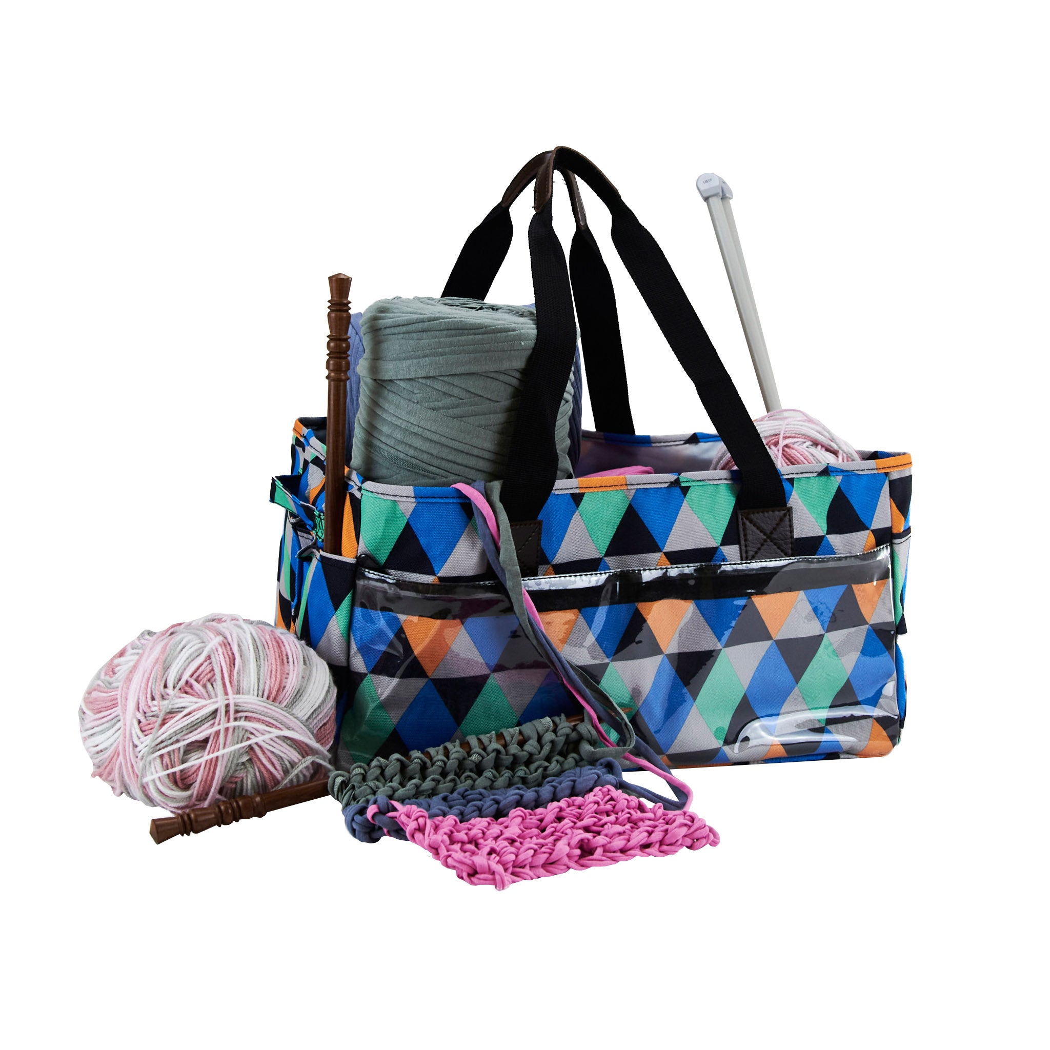 Knitting Storage Bag, Geometric 40x24x20cm Lincraft
