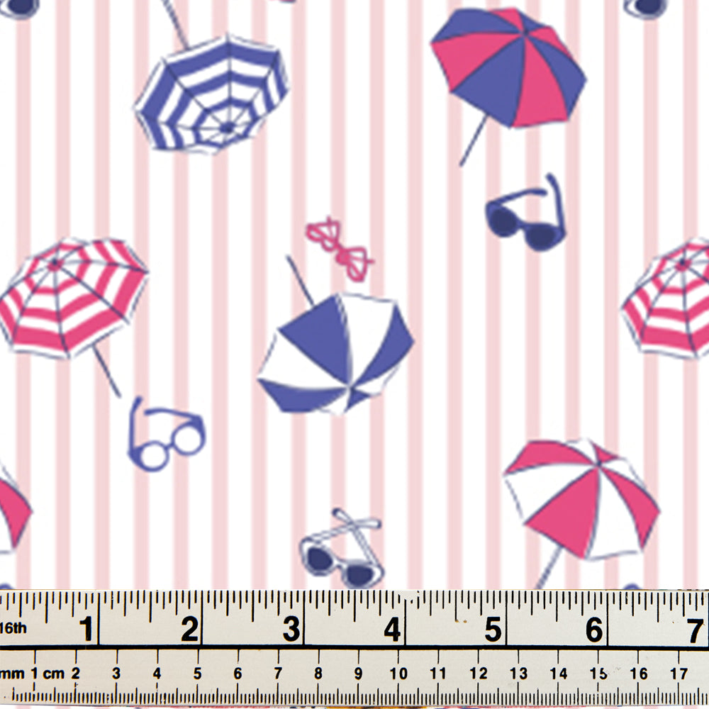 Laura Ashley Cotton Craft Print Fabric, Stripes Of Summer- Width 114cm