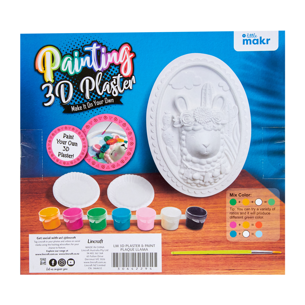 Little Makr 3D Plaster Llama Plaque