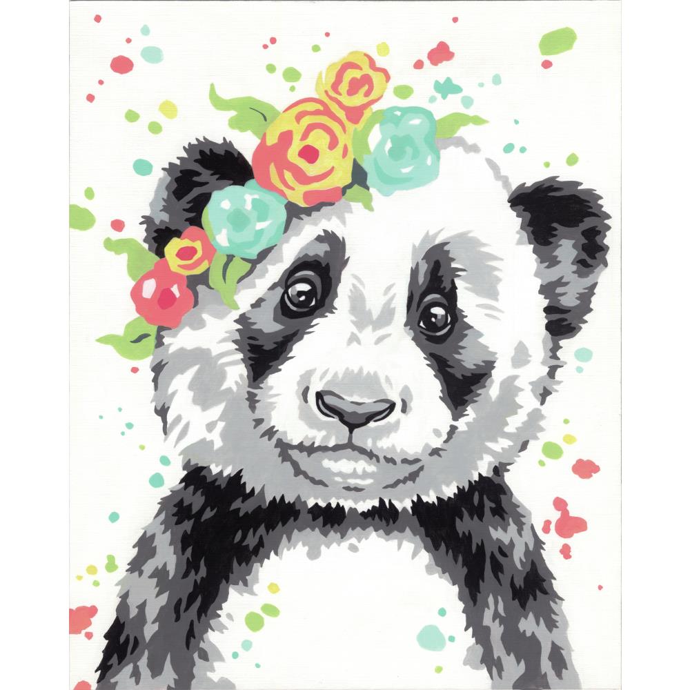 Paint Works Paint By Number Kit, Panda- 8"x10"
