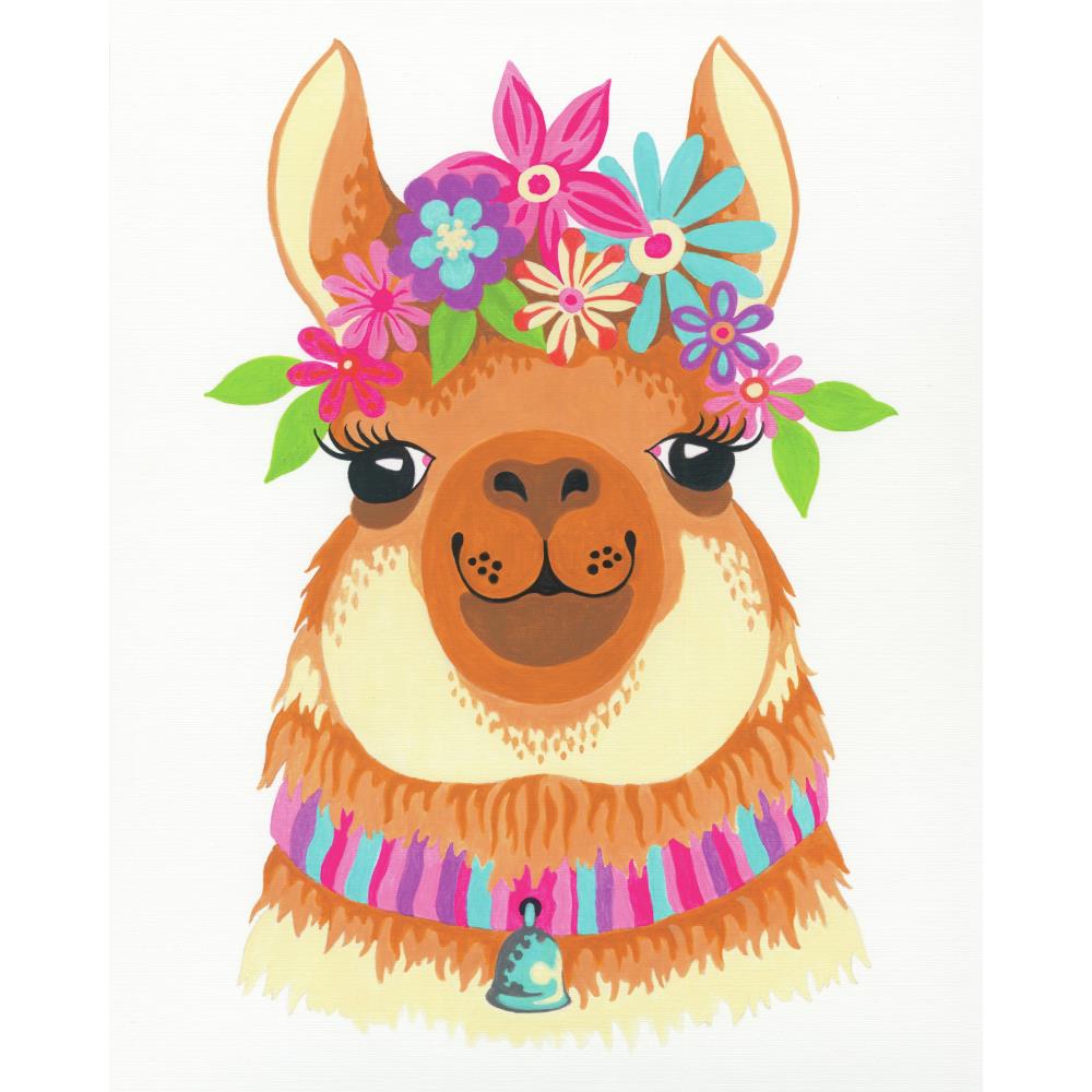 Paint Works Paint By Number Kit, Flowery Llama- 8"x10"