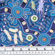 Aboriginal Print Fabric, Bush Tucker By Julie Paige, Blue -Width 145cm