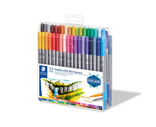 Staedtler Double-Ended Fibre-Tip Pen, Assorted-72pc