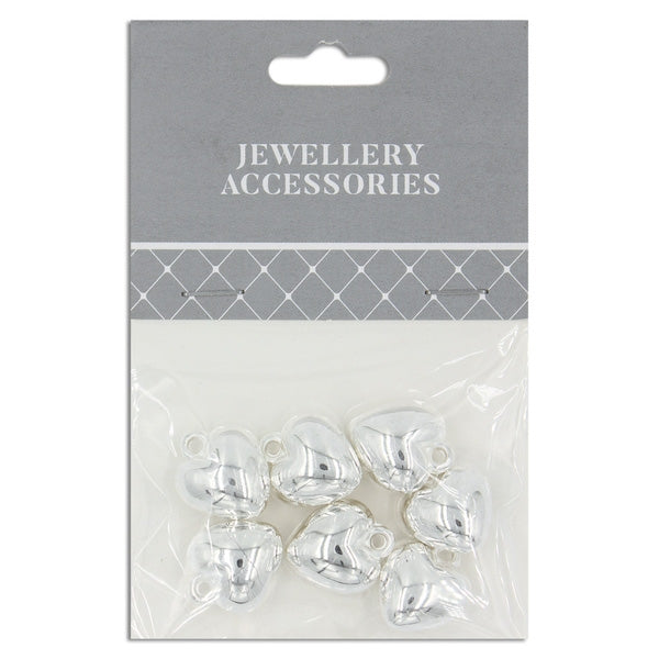 15x16mm Plastic Heart Charm, 7pc- Sullivans