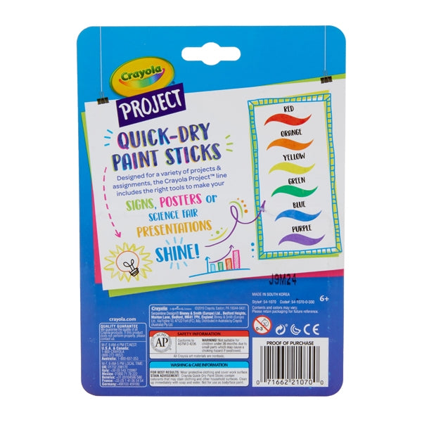 Crayola Project Quick Dry Paint Sticks- 6pk